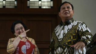 Ketua Umum PDI Perjuangan Megawati Soekarnoputri dan Ketua Umum Partai Gerindra Prabowo Subianto